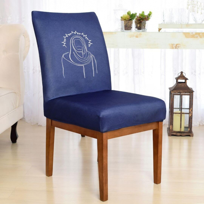 Capa para Cadeira de Jantar Jesus Cristo - Azul Marinho