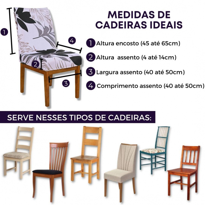 Capa Para Cadeira de Jantar - Modern Floral Chique