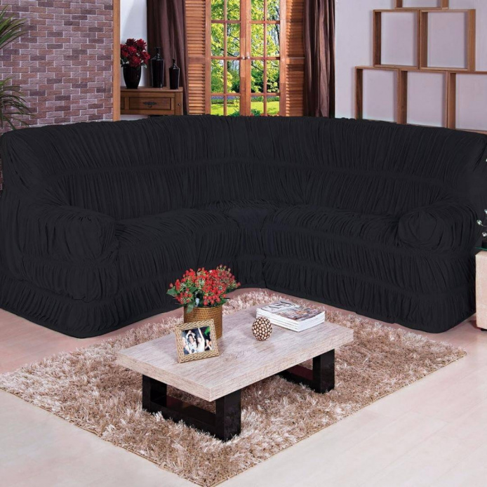 Capa para Sofa de Canto Elasticada - Avelã