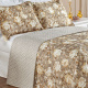 Colcha Bouti Floral Caqui - Vários Tamanhos
