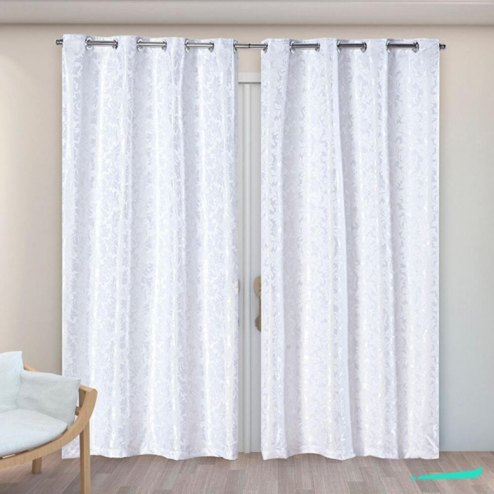 Cortina Jacquard Charme - Avelã - Vários tamanhos