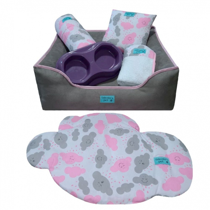 Enxoval Caminha Cão 6 pçs - Rosa