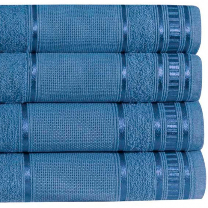 Jogo de Toalha de Banho Premium 4 Peças - Azul Jeans