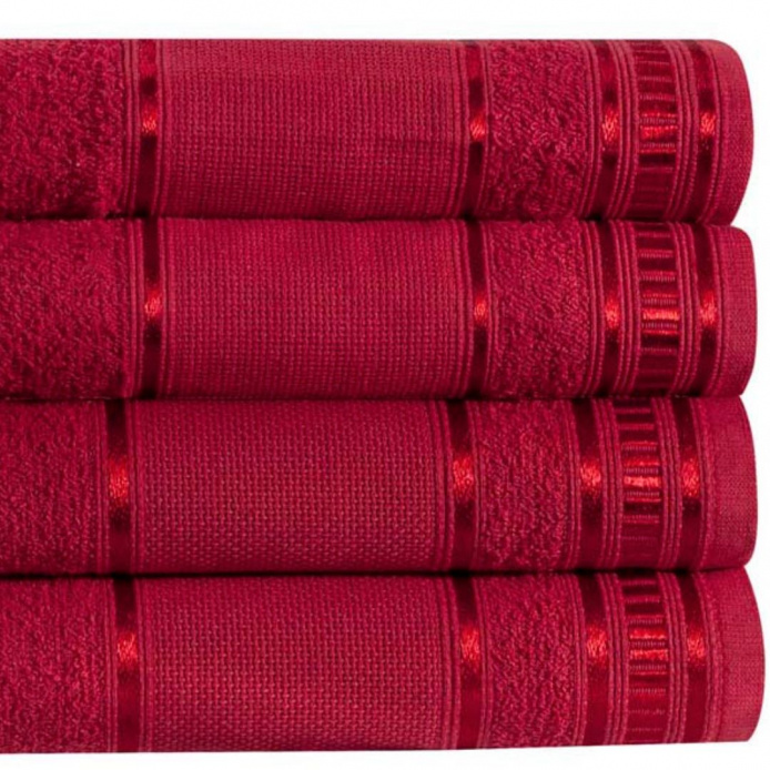 Jogo de Toalha de Banho Premium 4 Peças - Vermelho Real