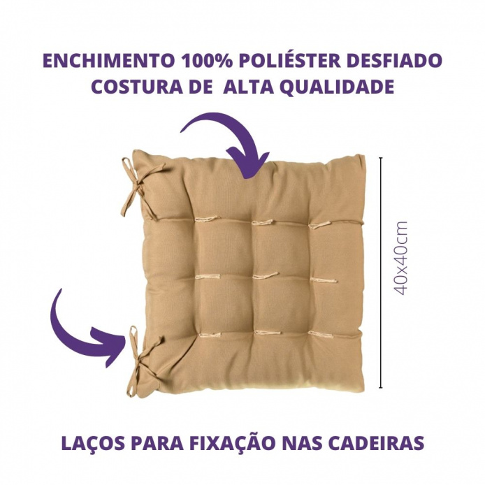 Kit 4 Almofada para Cadeira Futon - Avelã