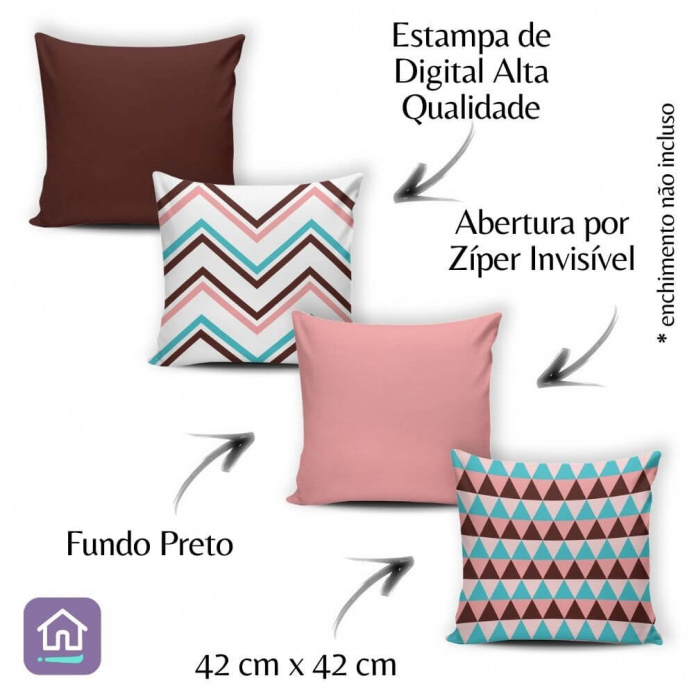 Kit 4 Capas de Almofadas Modern Print - Colombia