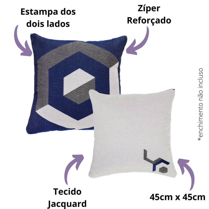 Kit 4 Capas de Almofadas Ornare - Azul