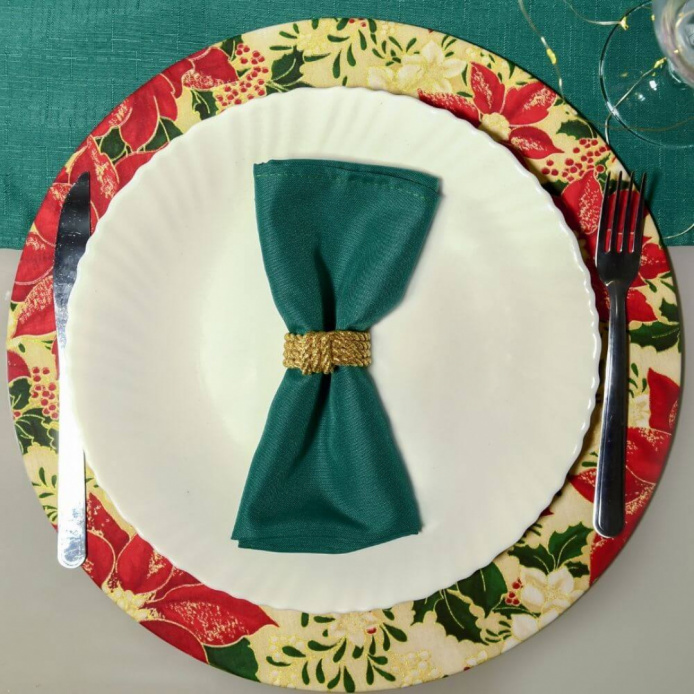 Mesa Posta Natal  - Verde Kit 6 Lugares