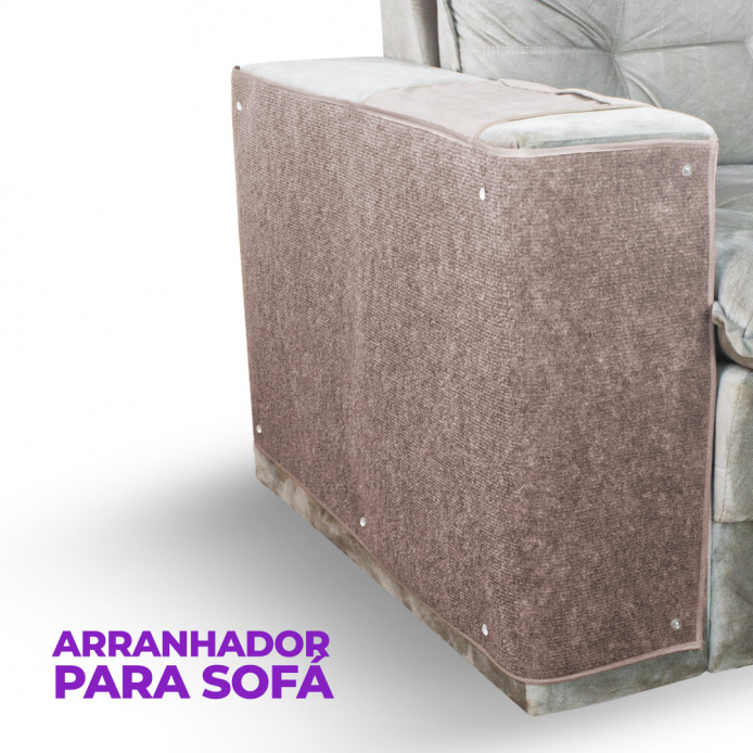 Protetor Arranhador Lateral para Braço de Sofá  Kit c/ 2 - Bege