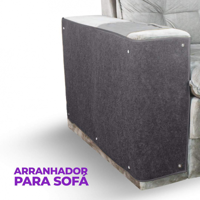 Protetor Arranhador Lateral para Braço de Sofá  Kit c/ 2 - Cinza