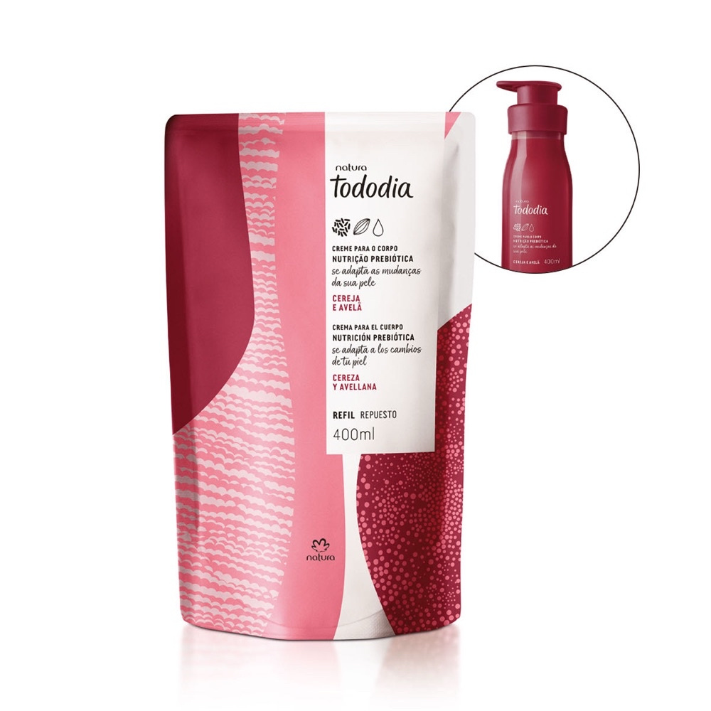 Refil Creme Desodorante Nutritivo para o Corpo Tododia Cereja e Avelã ...