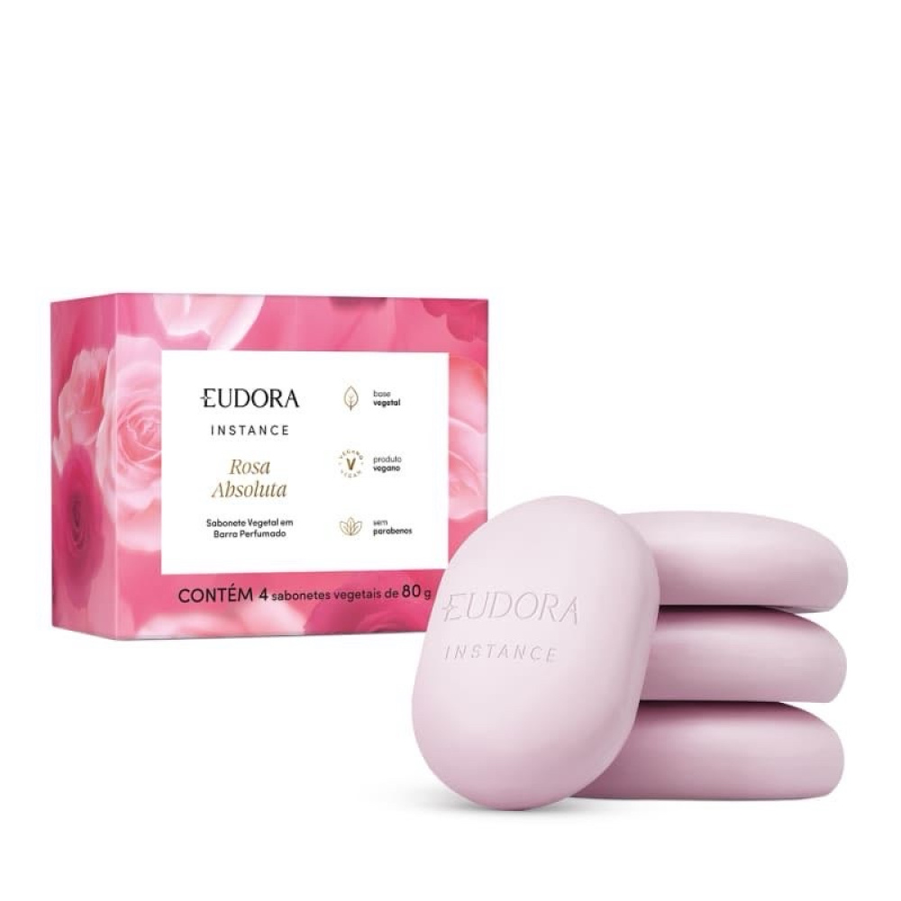 Sabonete Vegetal em Barra Instance Rosa Absoluta 80g (4 unidades ...