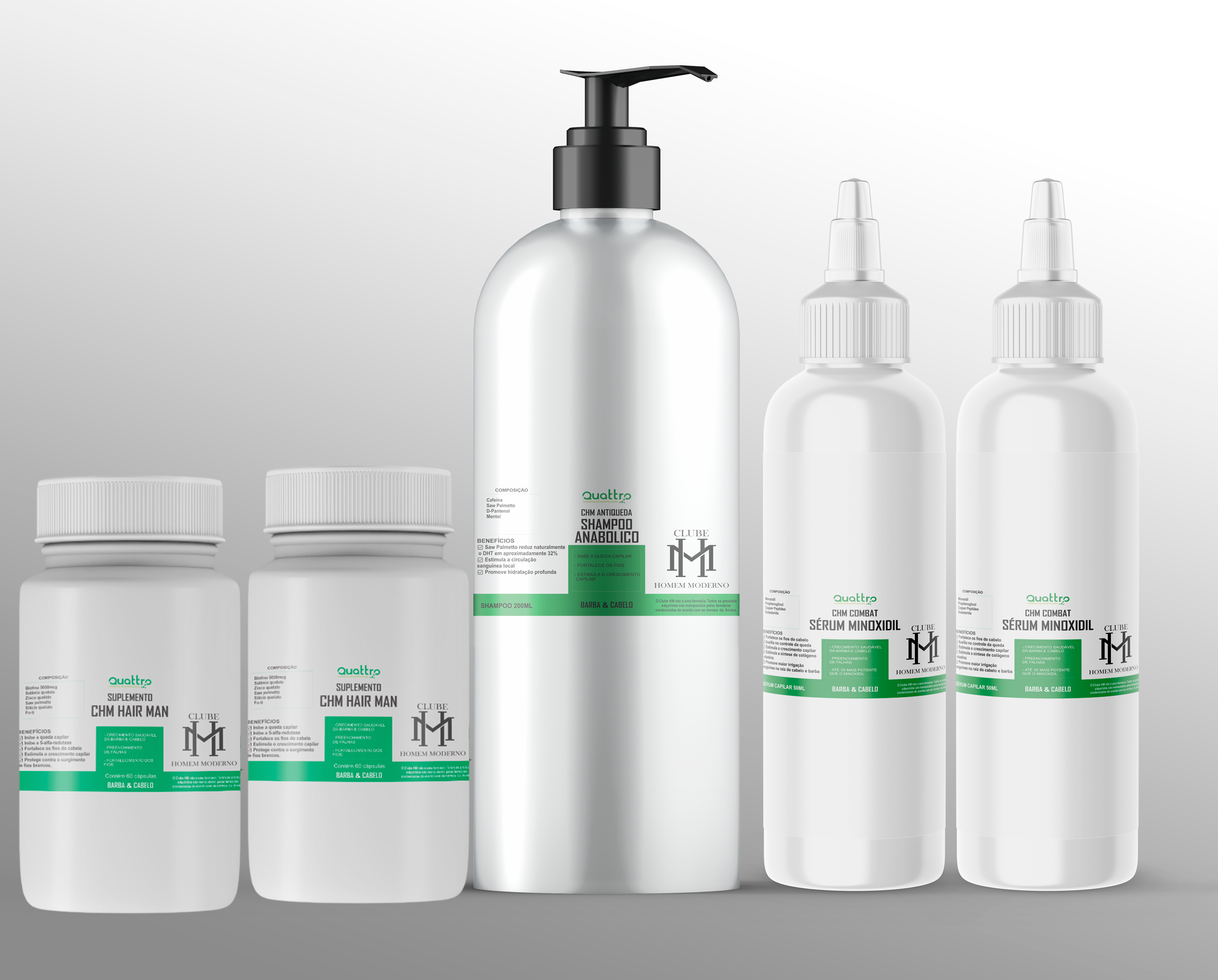 Kit completo de tratamento capilar CLUBE HM