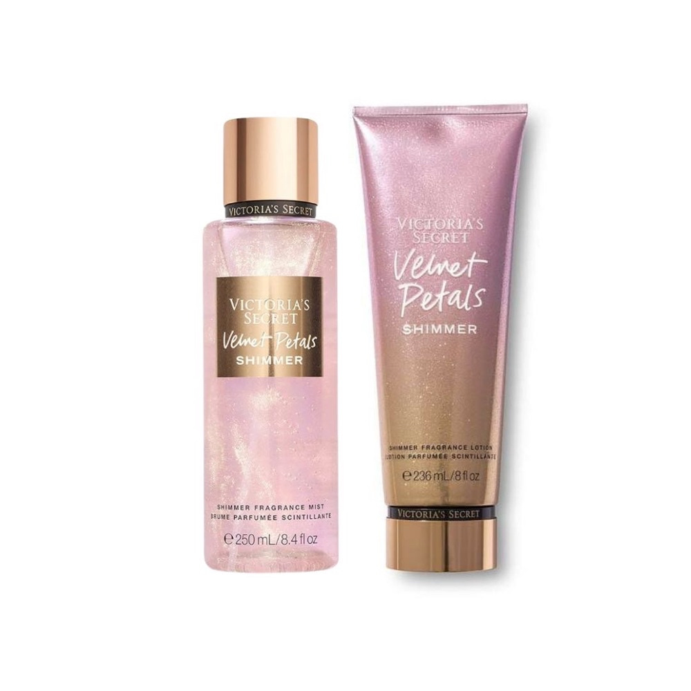 Victoria s Secret Velvet Petals Shimmer - Body Splash 250ml + Loção ...