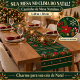 Caminho de Mesa Natalino 1,40m x 50cm Papai Noel Xadrez Decoração de Natal - Estrela do Oriente