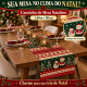 Caminho de Mesa Natalino 1,40m x 50cm Papai Noel Xadrez Decoração de Natal - Inverno de Natal