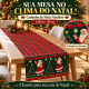 Caminho de Mesa Natalino 1,40m x 50cm Papai Noel Xadrez Decoração de Natal - Magia Natalina