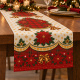 Caminho de Mesa Natalino 1,40m x 50cm Papai Noel Xadrez Decoração de Natal - Sinos Encantados