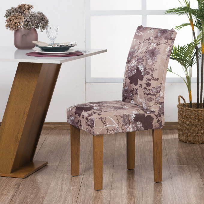 Kit 6 Capas para Cadeira de Jantar com Elástico Malha Gel Diversas Estampas Proteção e Design Moderno Flor de Maple