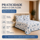 Cobre-Leito Piquet 70% Algodão com Porta-Travesseiro Casal Borboleta