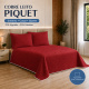 Cobre-Leito Piquet 70% Algodão com Porta-Travesseiro Casal Vermelho
