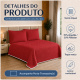 Cobre-Leito Piquet 70% Algodão com Porta-Travesseiro Casal Vermelho
