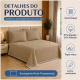 Cobre-Leito Piquet 70% Algodão com Porta-Travesseiro Queen Bege