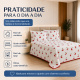 Cobre-Leito Piquet 70% Algodão com Porta-Travesseiro Queen Cereja