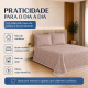 Cobre-Leito Piquet 70% Algodão com Porta-Travesseiro Queen Corações