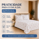 Cobre-Leito Piquet 70% Algodão com Porta-Travesseiro Queen Flor Azul