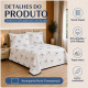 Cobre-Leito Piquet 70% Algodão com Porta-Travesseiro Queen Lacinhos Preto