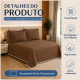 Cobre-Leito Piquet 70% Algodão com Porta-Travesseiro Queen Marrom