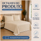Cobre-Leito Piquet 70% Algodão com Porta-Travesseiro Queen Palha