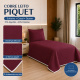Cobre-Leito Piquet 70% Algodão com Porta-Travesseiro Queen Vinho