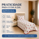 Cobre-Leito Piquet 70% Algodão com Porta-Travesseiro Solteiro Cereja