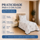 Cobre-Leito Piquet 70% Algodão com Porta-Travesseiro Solteiro Lacinho Preto
