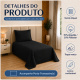 Cobre-Leito Piquet 70% Algodão com Porta-Travesseiro Solteiro Preto