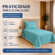 Cobre-Leito Piquet 70% Algodão com Porta-Travesseiro Solteiro Tifanny