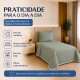 Cobre-Leito Piquet 70% Algodão com Porta-Travesseiro Solteiro Verde