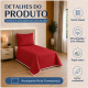 Cobre-Leito Piquet 70% Algodão com Porta-Travesseiro Solteiro Vermelho