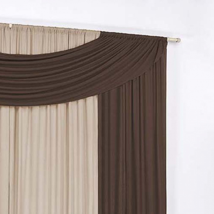 Cortina Helena Decorativa 3,00m x 2,80m em Malha Gel com Bando - Elegância e Qualidade para seu Lar Marrom/Avelã