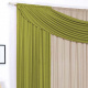 Cortina Helena Decorativa 3,00m x 2,80m em Malha Gel com Bando - Elegância e Qualidade para seu Lar Oliva/Avelã