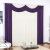 Cortina Jéssica Bando Franzido 3,00m x 2,80m - Elegância em Malha Gel para Ambientes Sofisticados Roxo e Palha