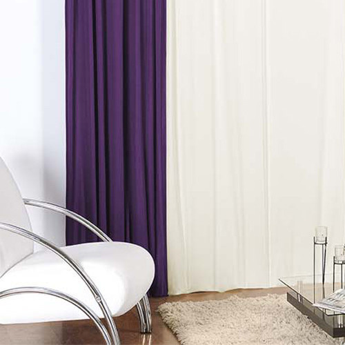 Cortina Jéssica Bando Franzido 3,00m x 2,80m - Elegância em Malha Gel para Ambientes Sofisticados Roxo e Palha