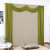 Cortina Jéssica Bando Franzido 3,00m x 2,80m - Elegância em Malha Gel para Ambientes Sofisticados Verde e Avelã
