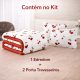 Edredom Casal Dupla Face Percal 100% Algodão 200 Fios Cereja