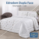 Edredom Queen Dupla Face Percal 100% Algodão 200 Fios Florzinha Azul