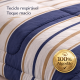 Edredom Queen Dupla Face Percal 100% Algodão 200 Fios Listrado Marinho