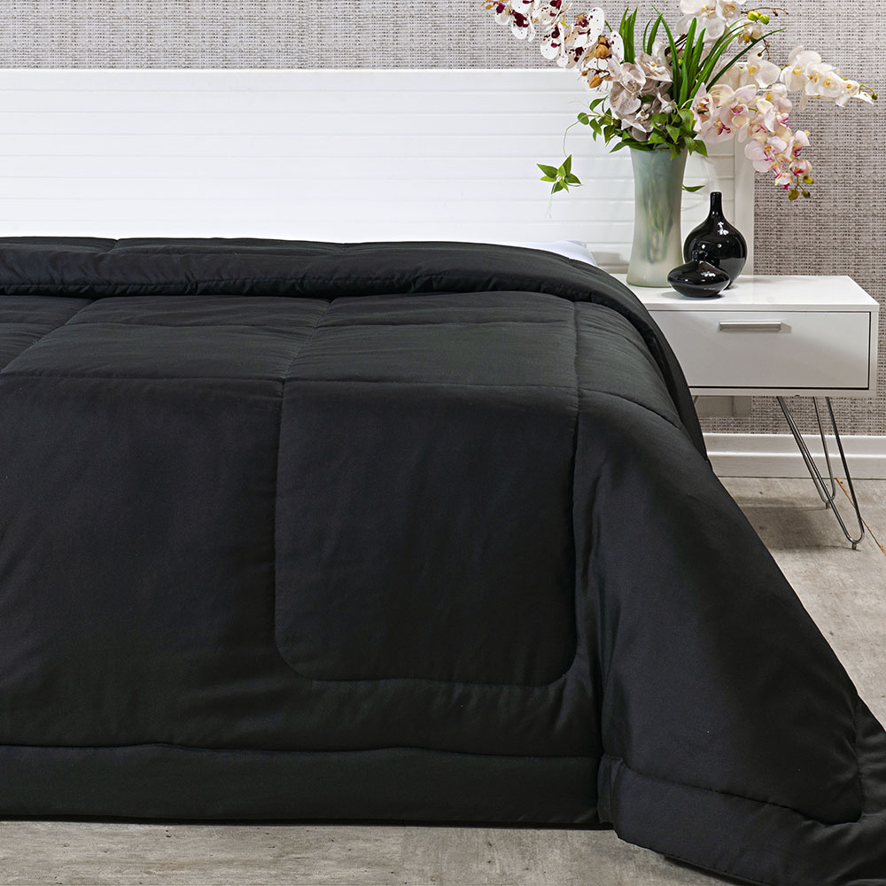Coperta Microfibra Atmosphera 180x230 Cm: Morbida, Nera, Perfetta Per L'Inverno