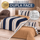 Edredom Solteiro Dupla Face Percal 100% Algodão 200 Fios Listrado Marinho